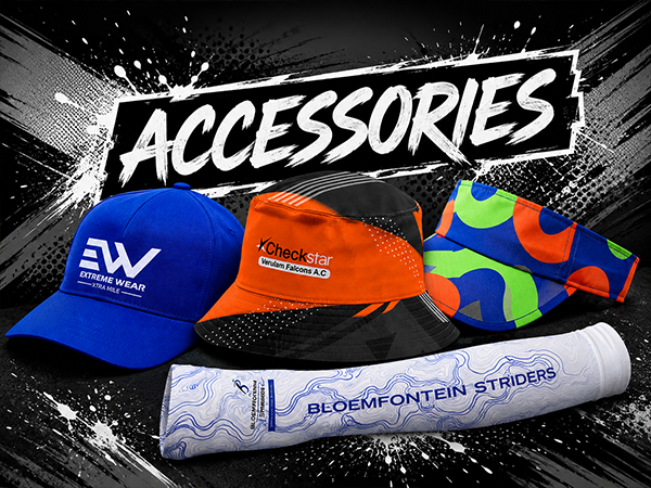 Accessories — bags, caps, water bottles